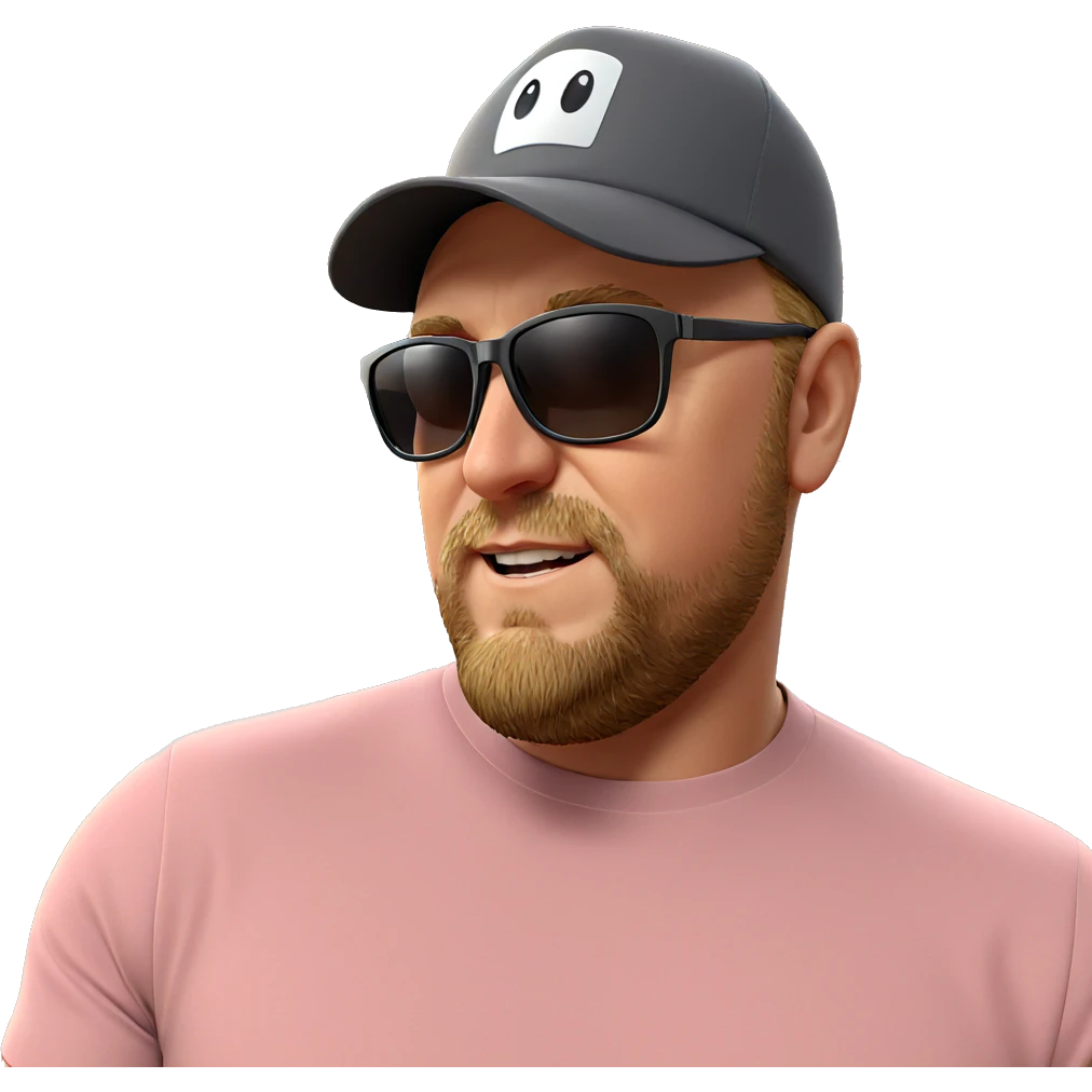 muscular man in baseball cap emoji