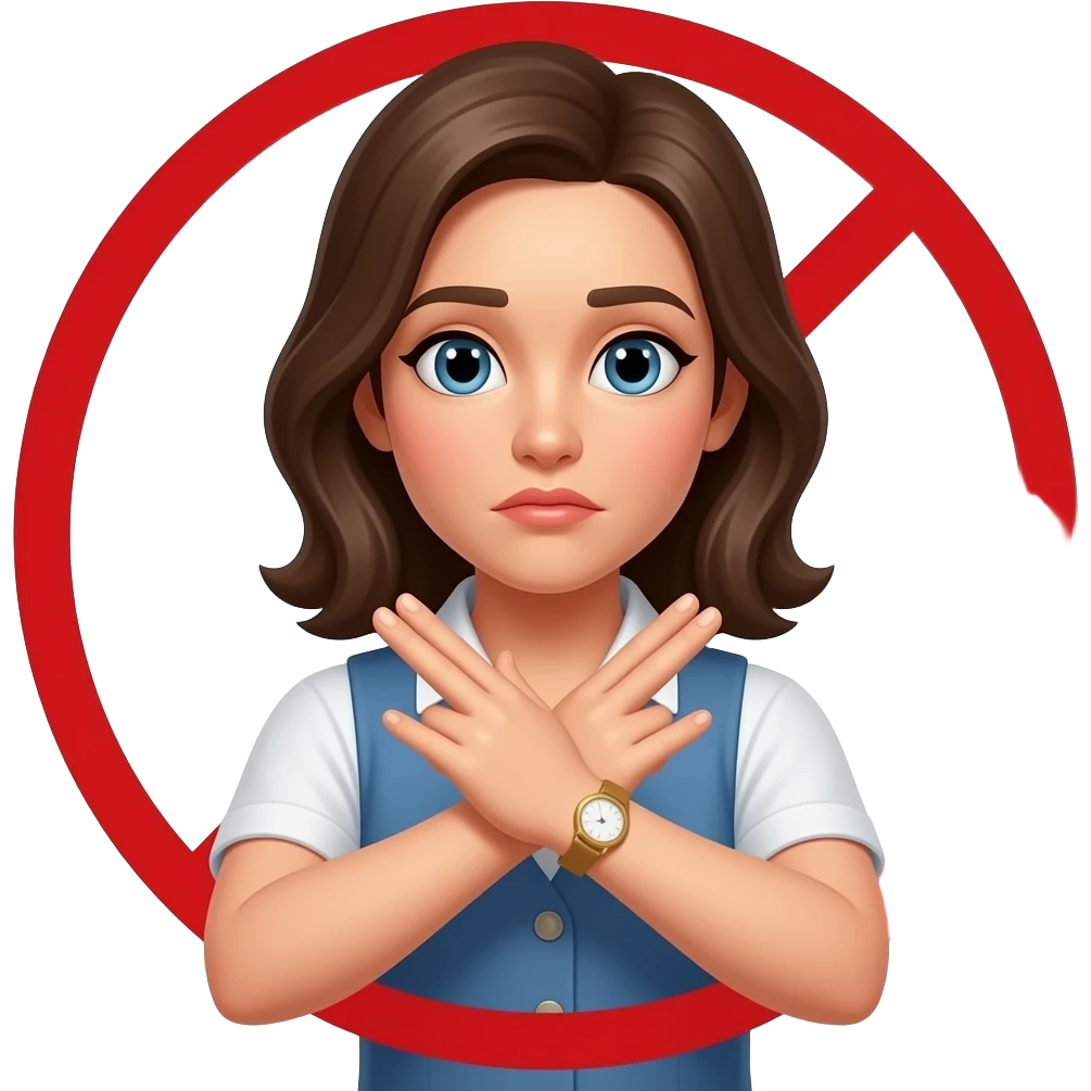 decision gesture women cross hands signal no emoji