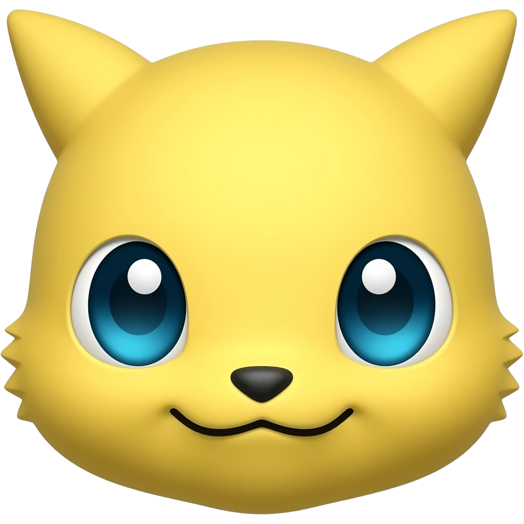 Yellow mew face emoji