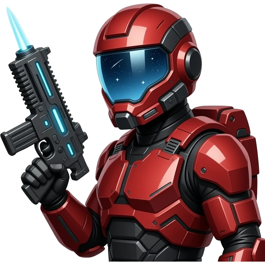 space soldier with gun half pose emoji