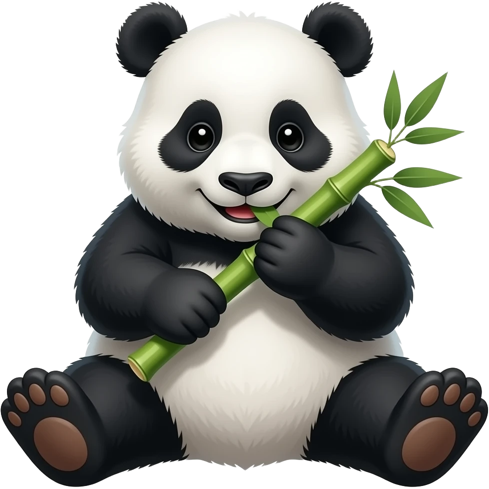 Giant panda eat bamboo emoji