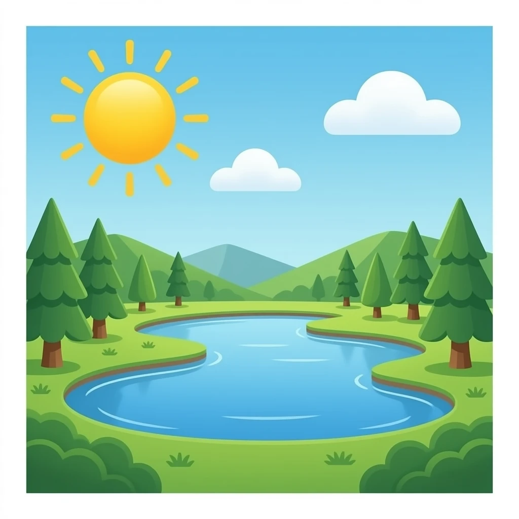 green lake realistic emoji