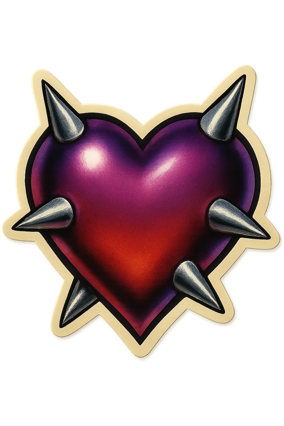 gothic heart with silver spikes emoji