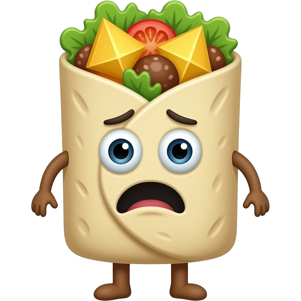 Burrito asustado emoji
