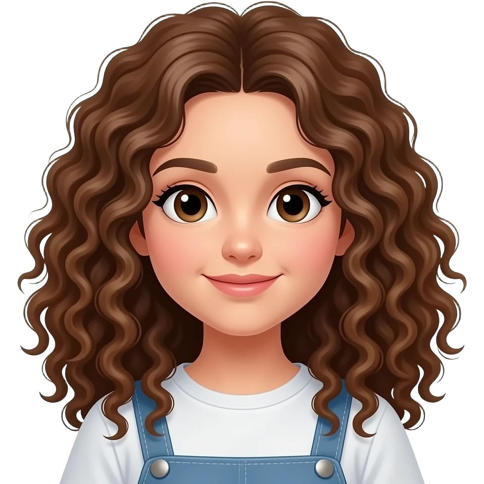 A curly long haired girl emoji