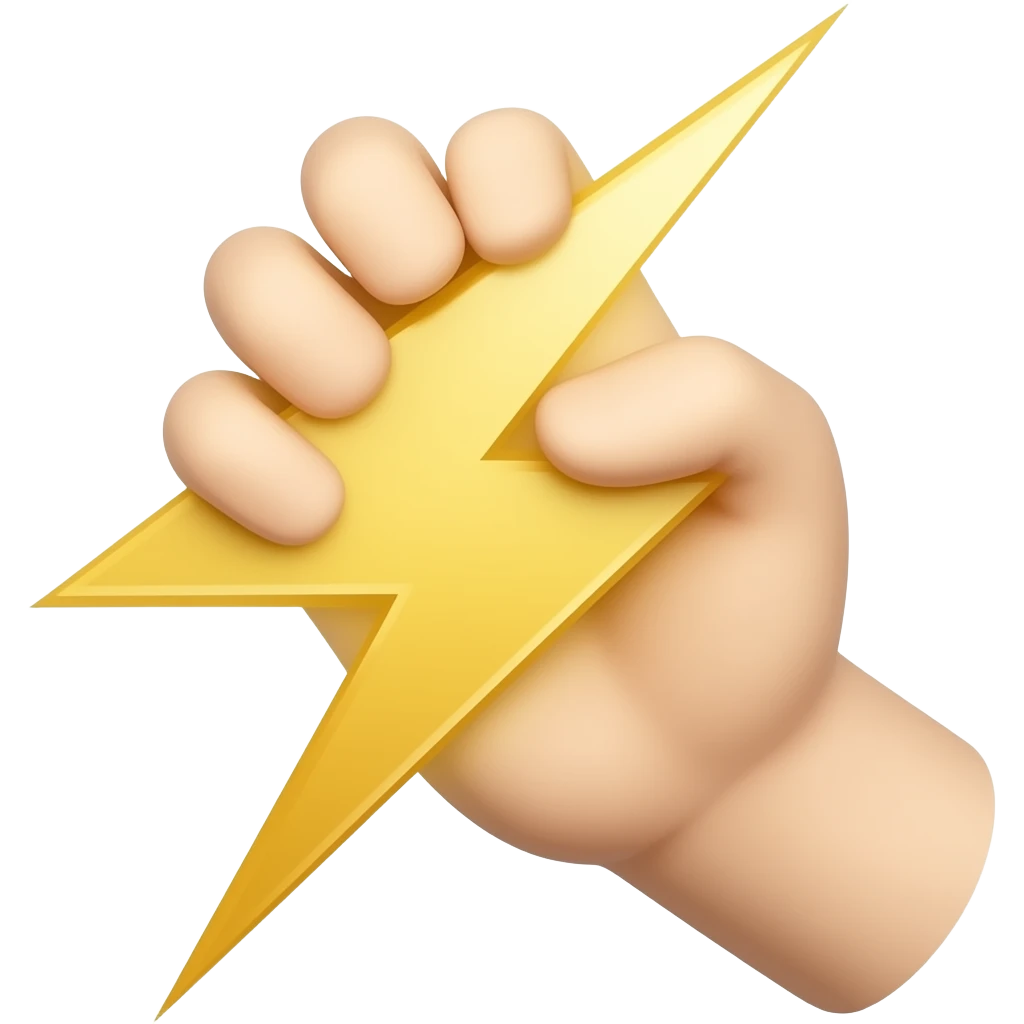 (dont add people) hand holding thunder emoji