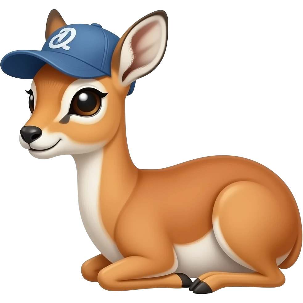 Dik dik sitting down with a cap on emoji