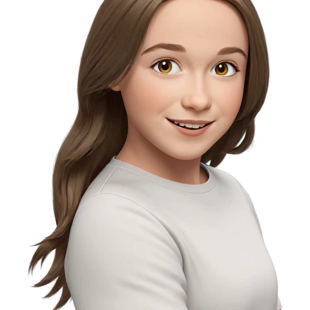 smiling girl with brown hair emoji
