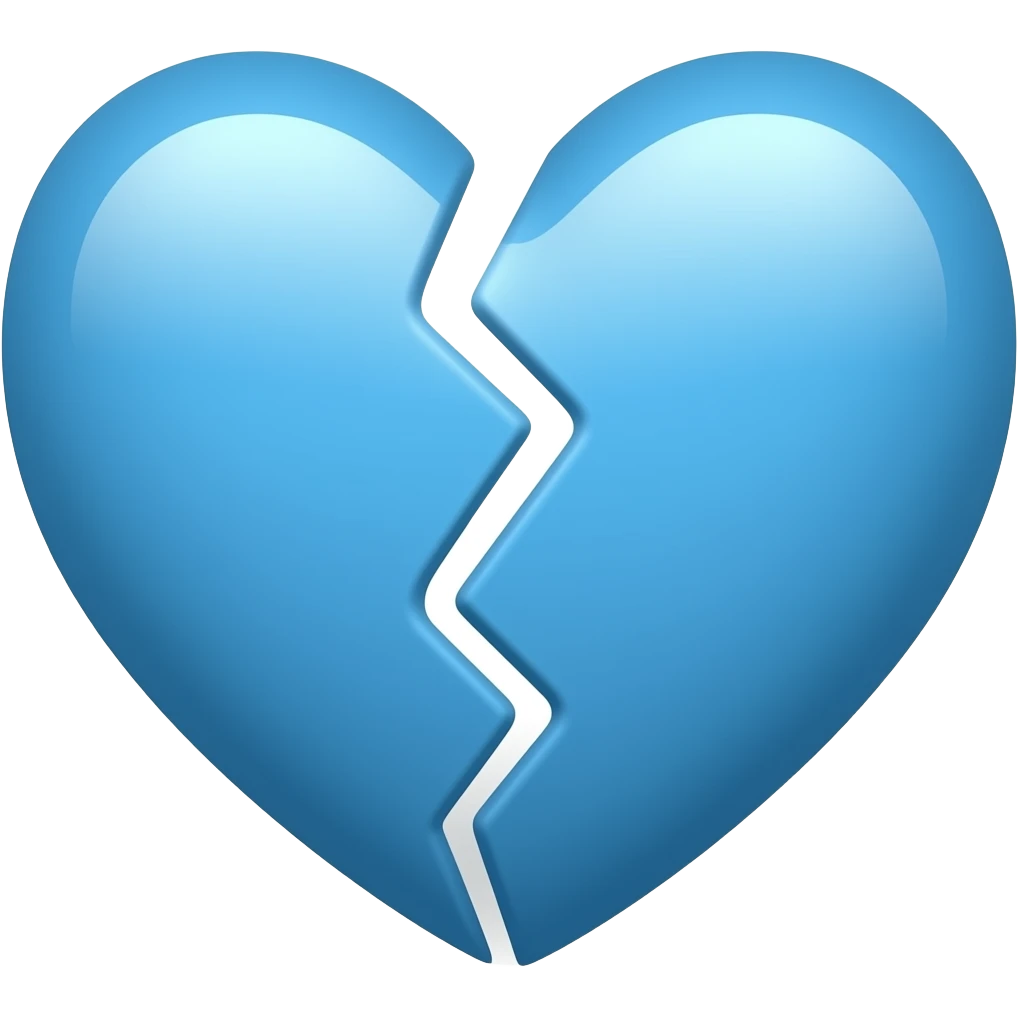 corazón azul roto emoji