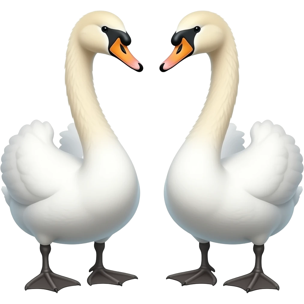 Two swan emoji