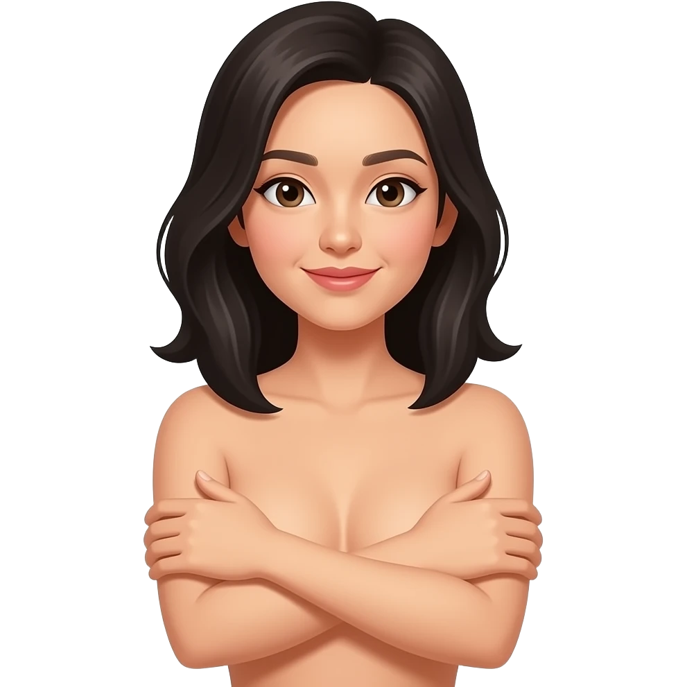 naked chinese woman +shrugging emoji