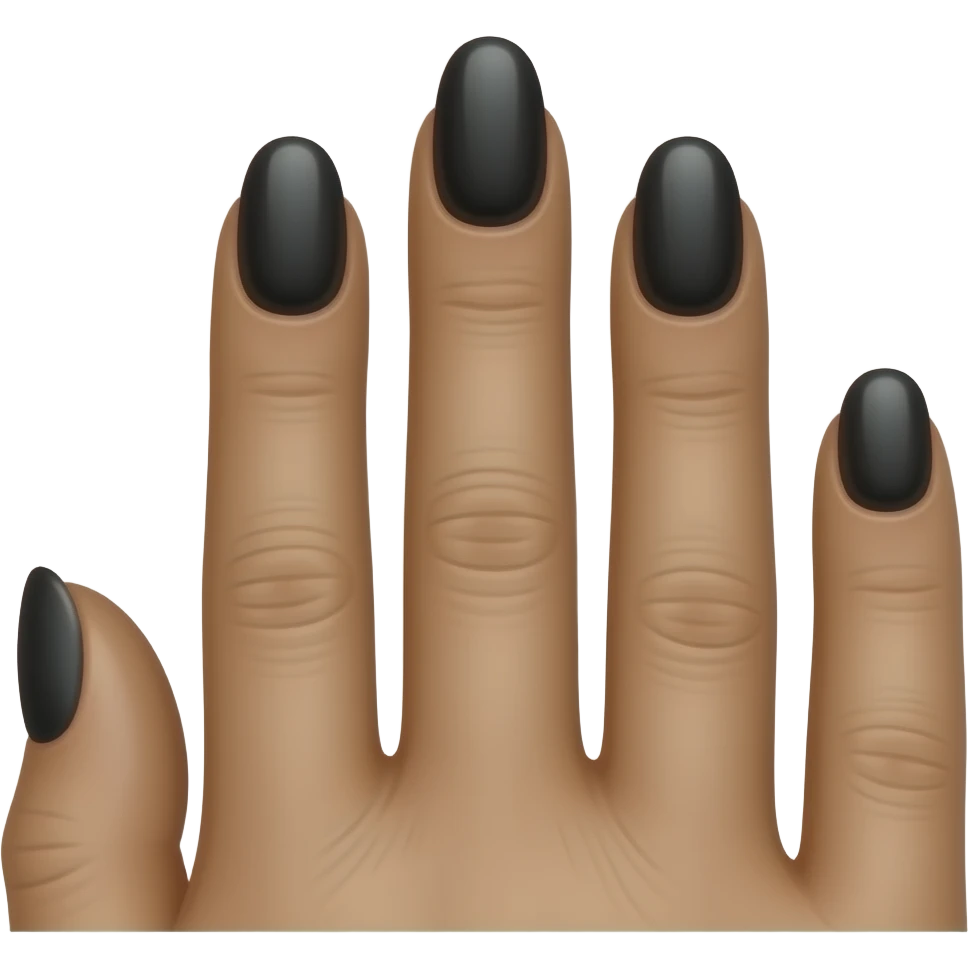Brown fingers with black nails polish emoji