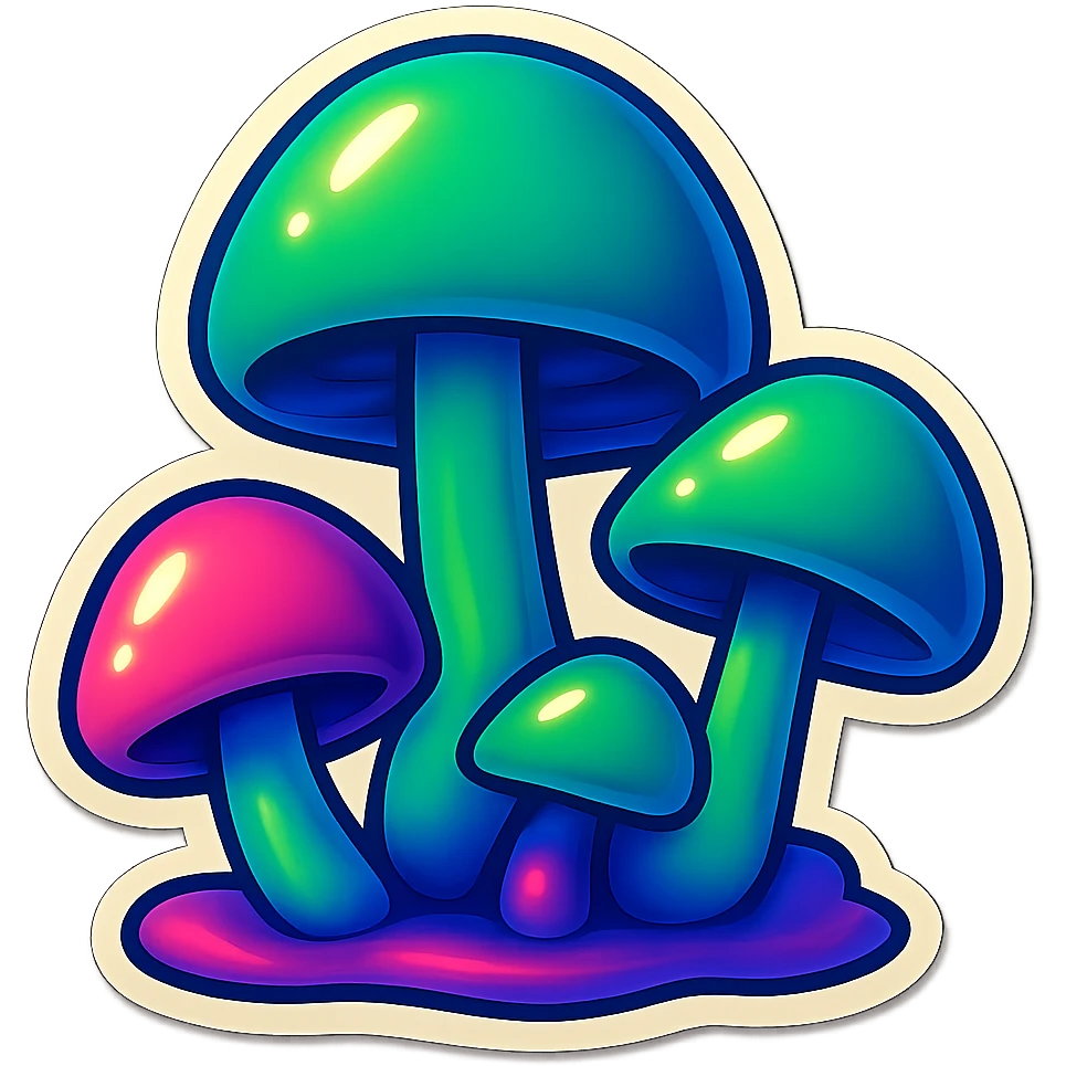 alien mushrooms. make a bunch of mushroom patches like the attached emoji