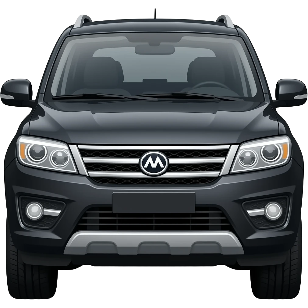 Real black scorpio with real mahindra logo emoji