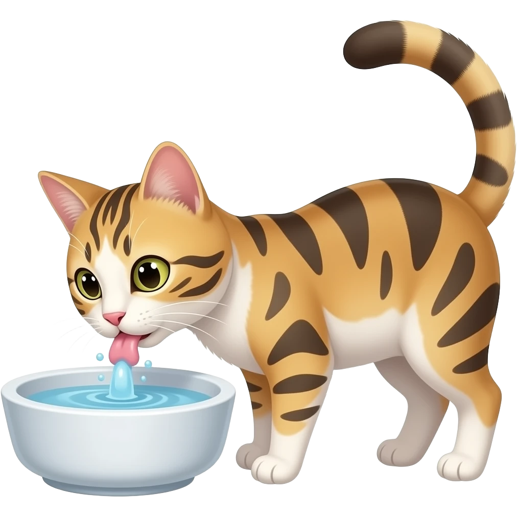 Cat licking toilet water emoji