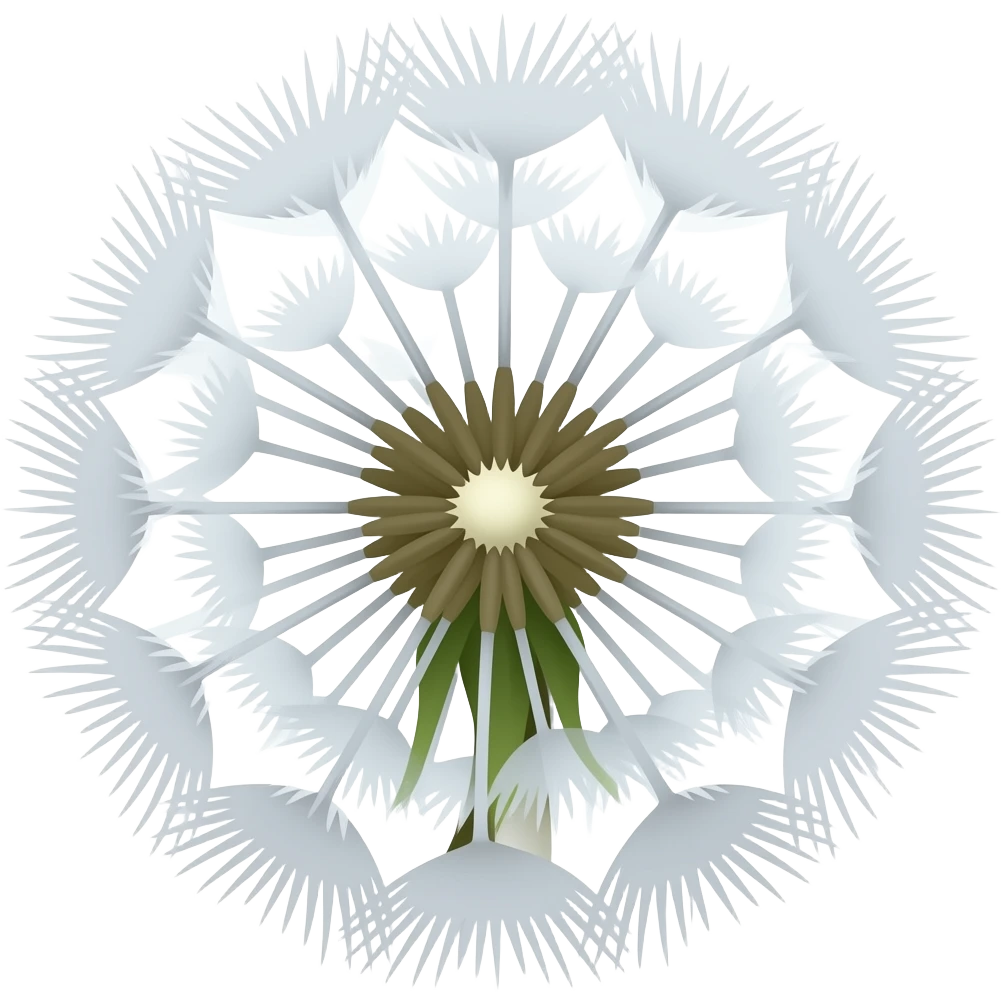 A cute dandelion  very white emoji