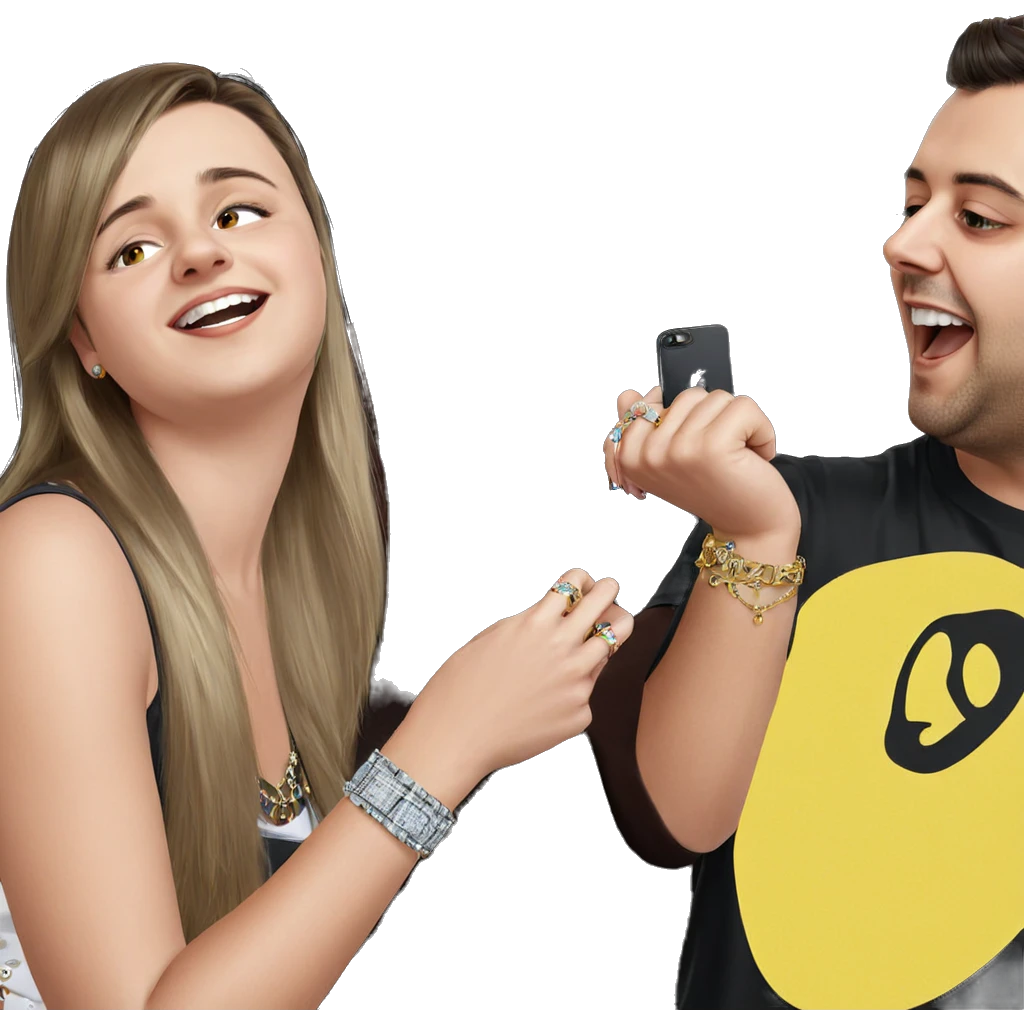 girl with boys and jewelry emoji