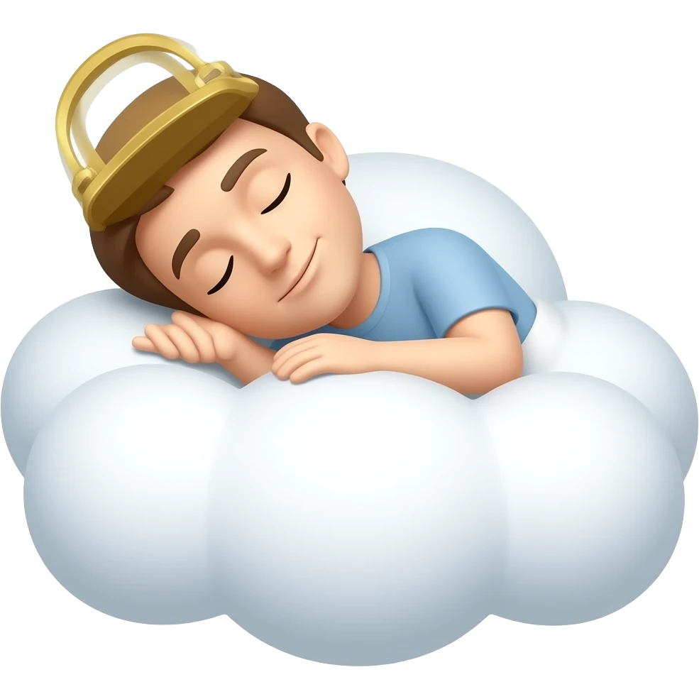 now make pixel art version of him sleeping on a cloud emoji