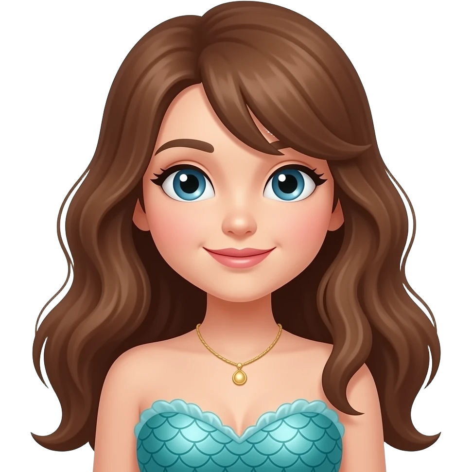Mermaid with brown hair emoji
