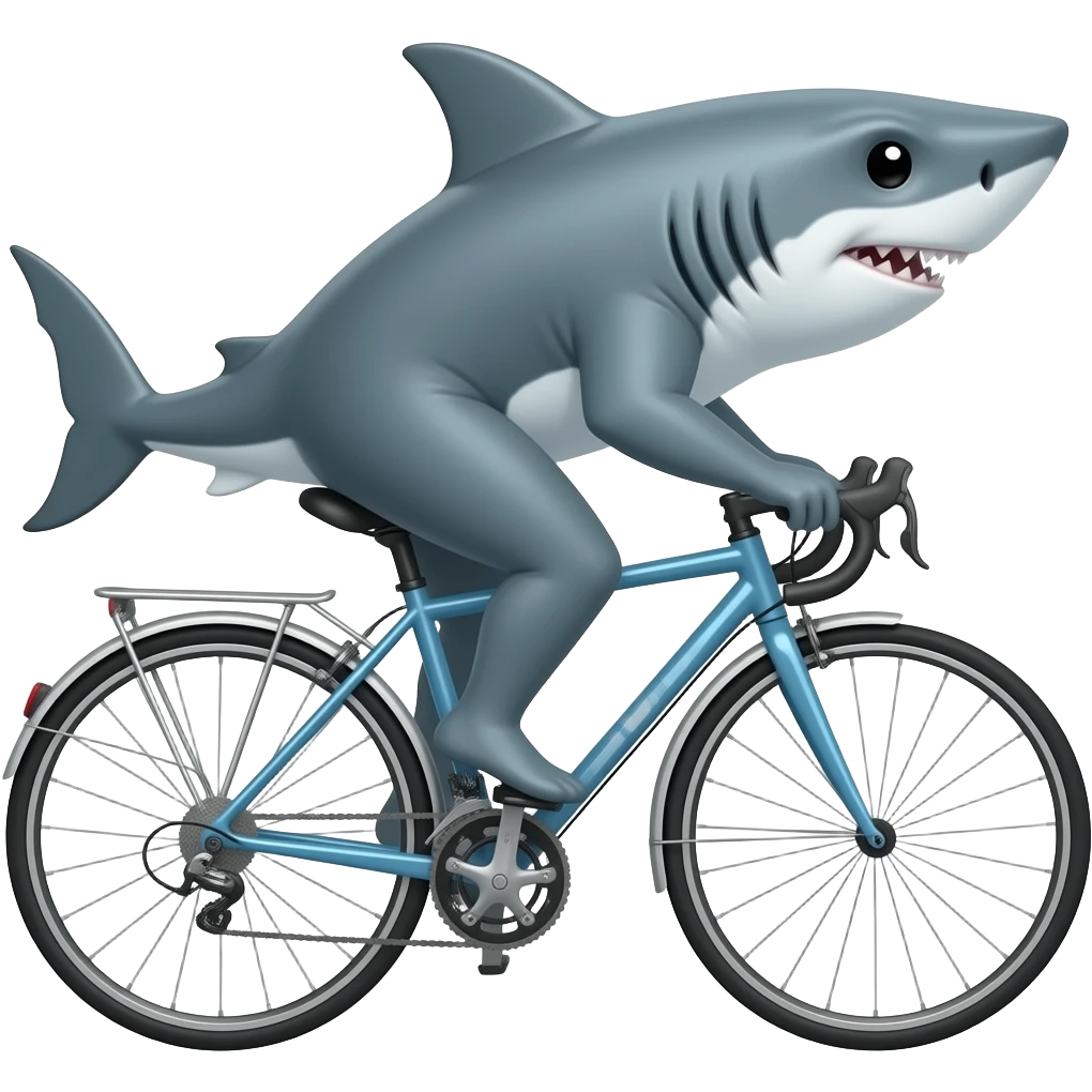 Акула в велосипеде emoji