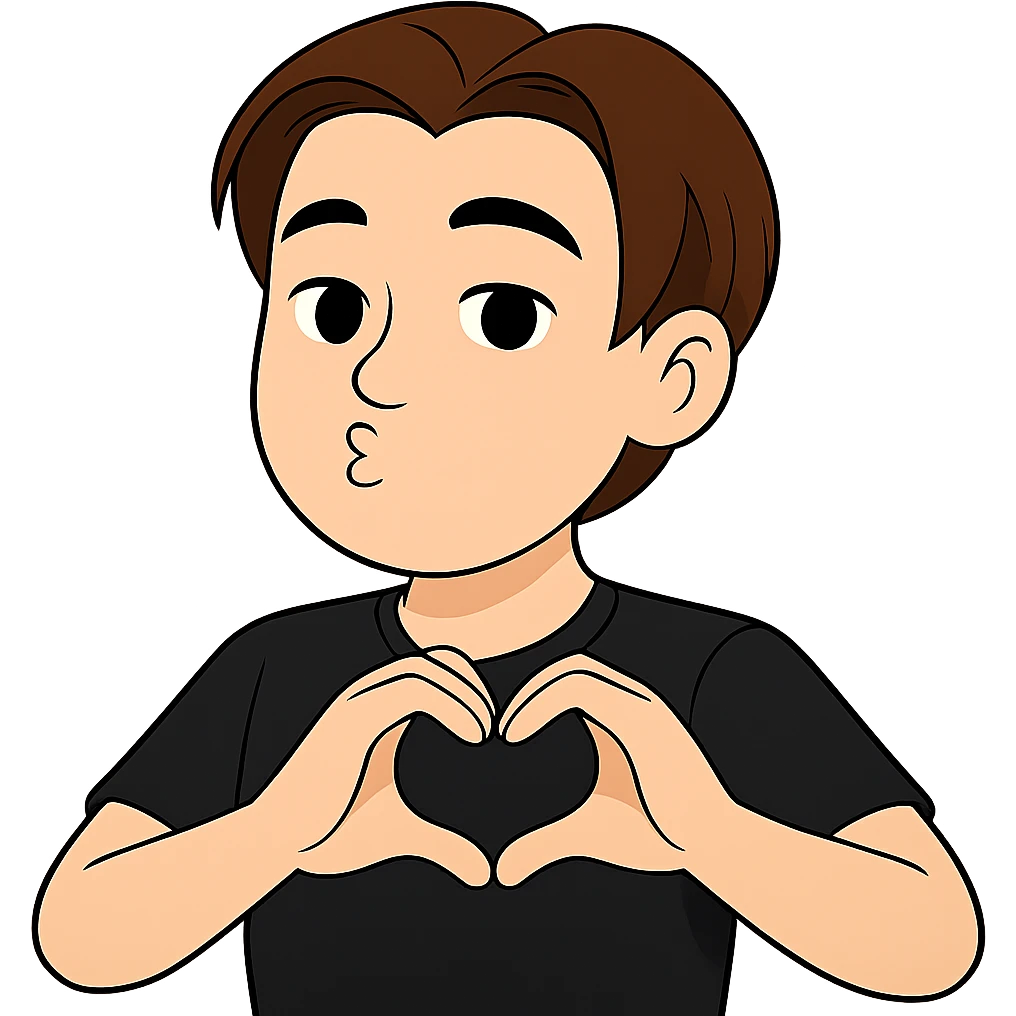 Change the person's expression so that they are not smiling but have their lips puckered as if to give a kiss. The background should be transparent. emoji