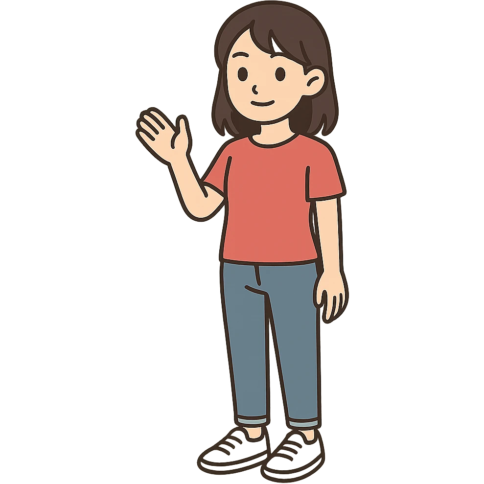 flat toon style young 20-year-old Japanese girl emoji