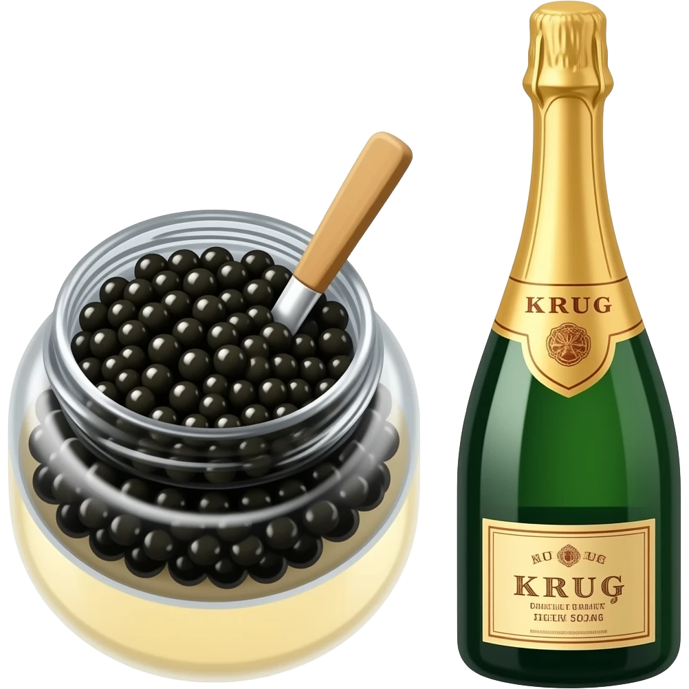 Caviar and Krug champagne emoji