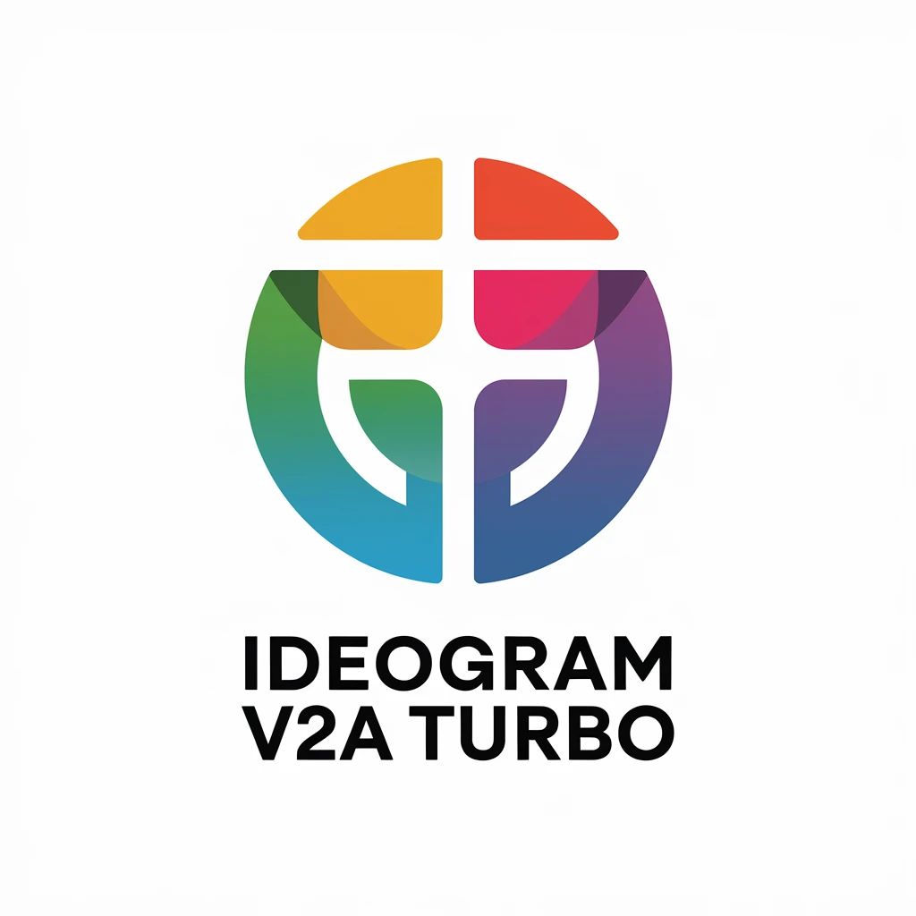 make a colorful logo of only text "Ideogram V2a Turbo" emoji