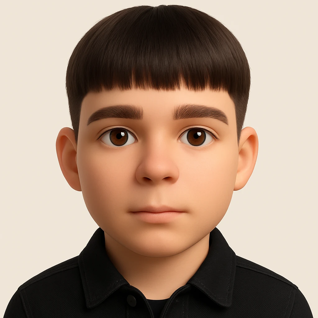 Create a highly realistic 3D emoji based on the provided photo. Preserve all facial details, remove acne and mustache, and dress the subject in a black denim jacket. The style should resemble Microsoft 3D emoji style. emoji