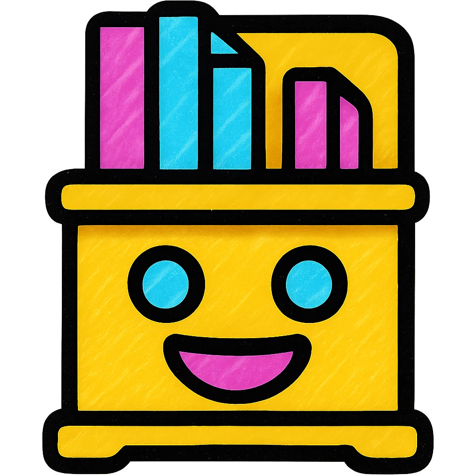 colorful and playful bookshelf emoticon emoji