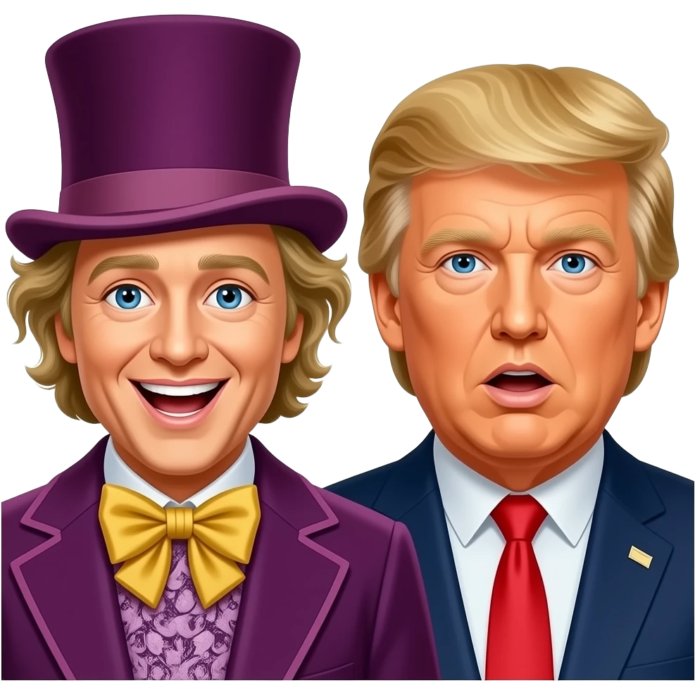 supercalifragilisticexpialidocious willy wonka x trump emoji