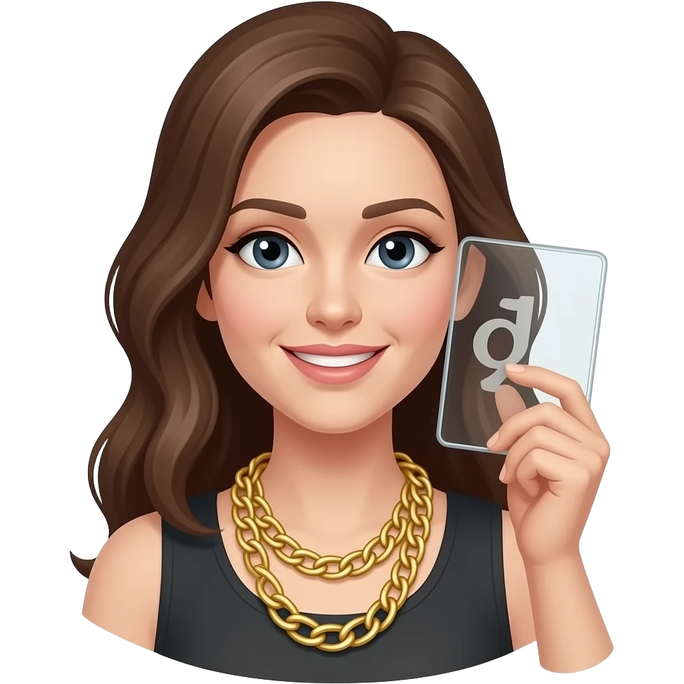 woman with Golden Chain And Glass emoji
