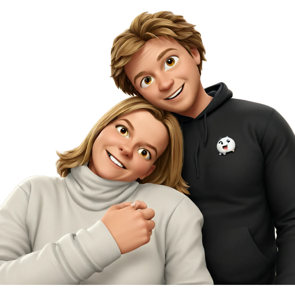 smiling couple indoors together emoji