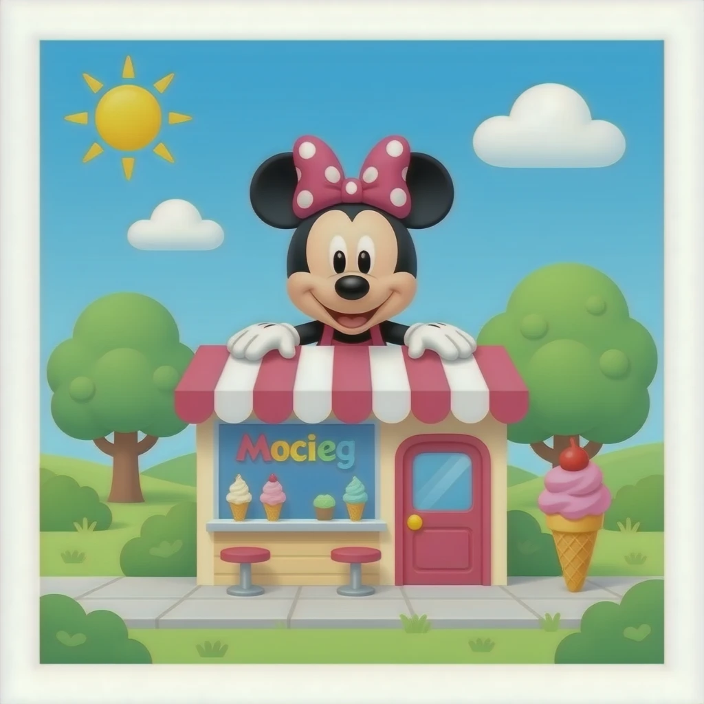 Minnie mouse ice cream shop emoji