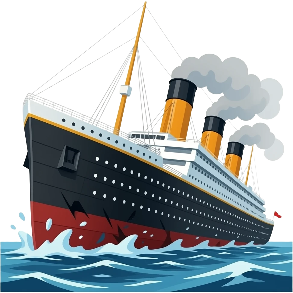 sinked titanic emoji