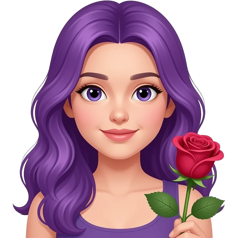 A YOUNG WOMAN WITH LONG PURPLE HAIR IS ATTRACTED emoji