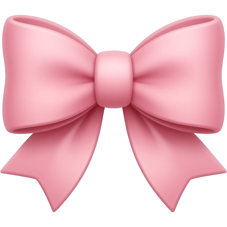 hair clip bow, soft pink, cute minimal emoji