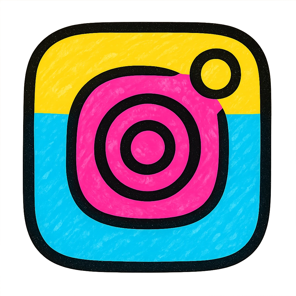 Instagram logo, modern, flat, vibrant colors, no text emoji