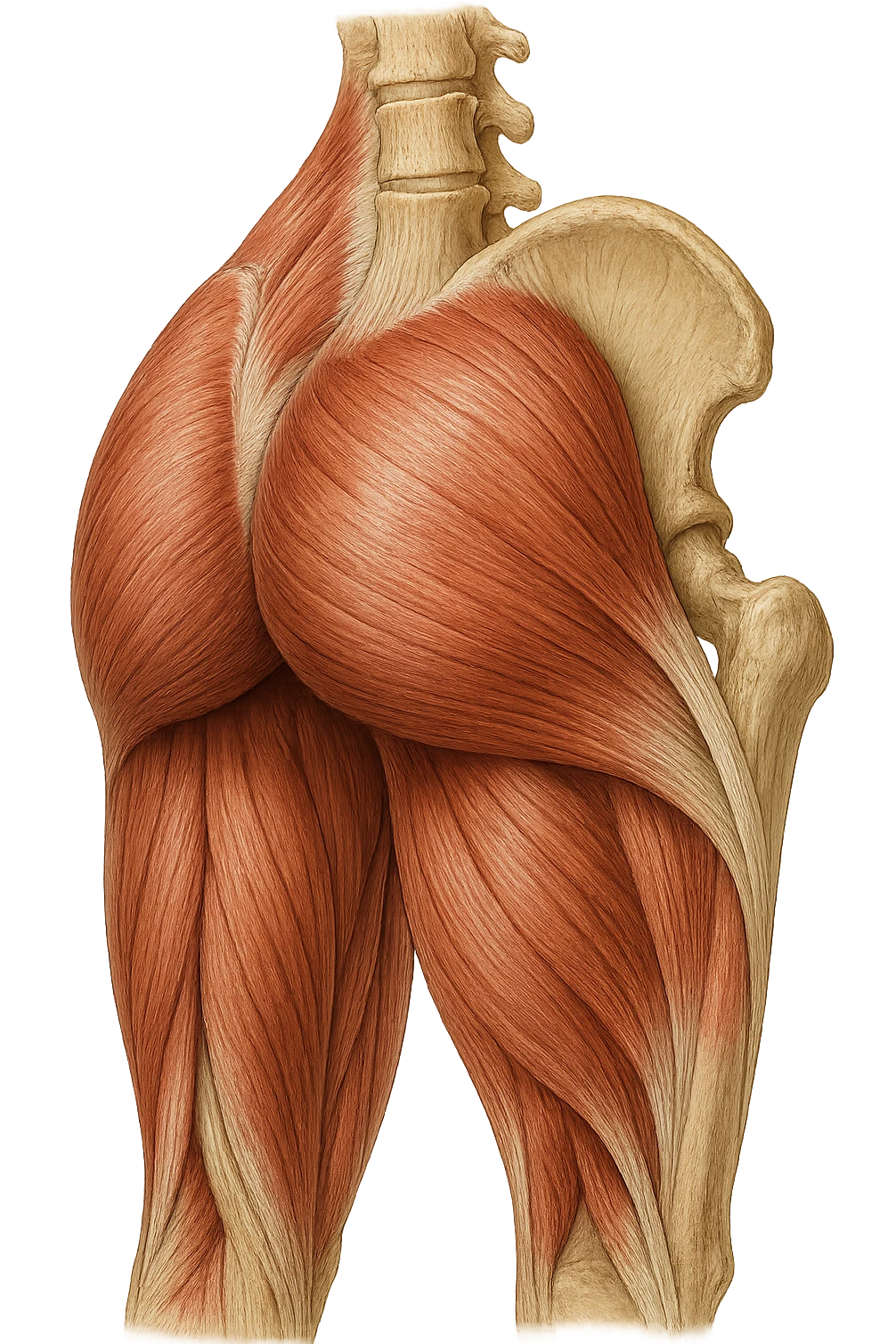 MUSCOLI ANATOMICI DI GLUTEI UMANI, IPERREALISTICI 4K emoji
