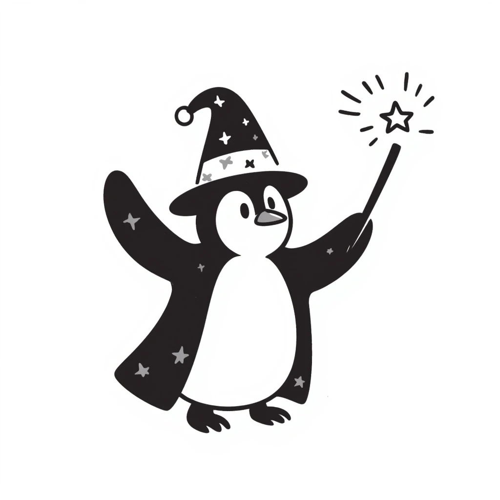 Penguin Wizard emoji