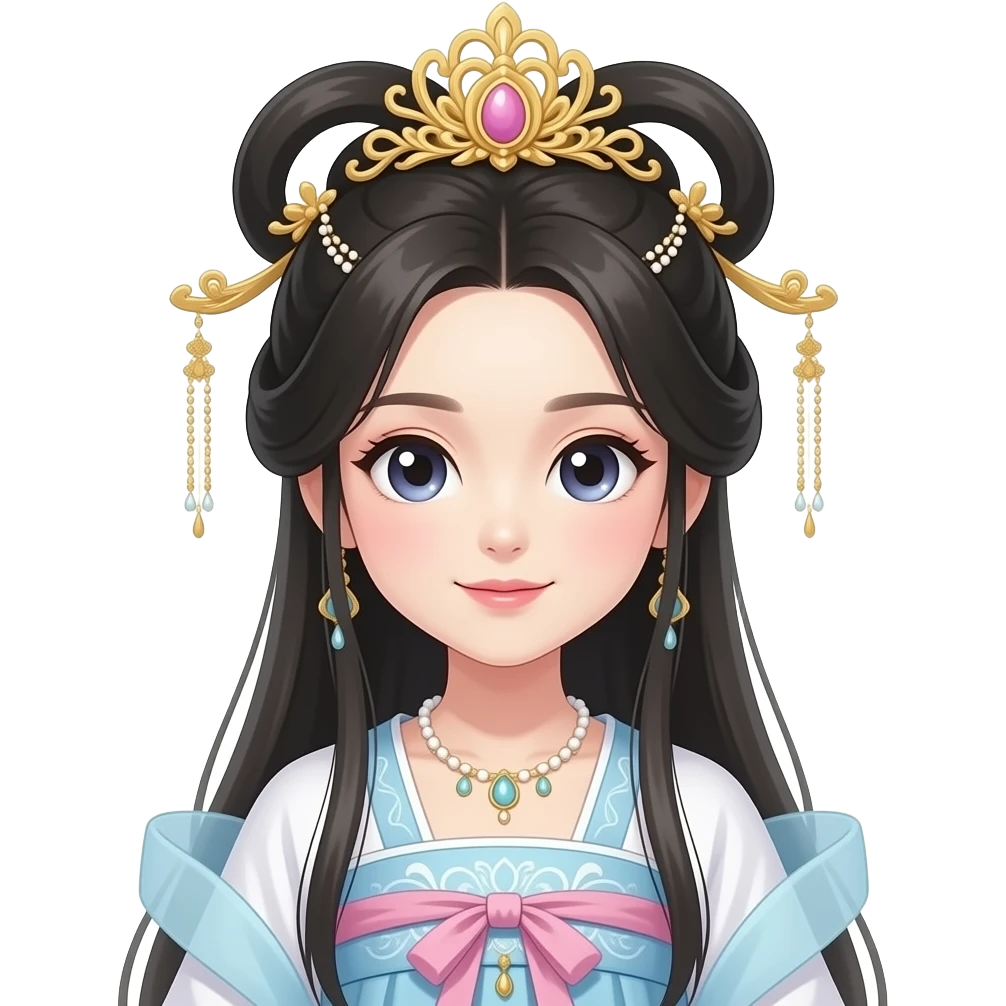 beautiful chinese young princess slightly anime emoji