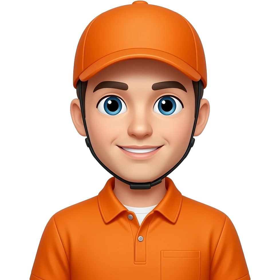 Delivery rider with color orange emoji