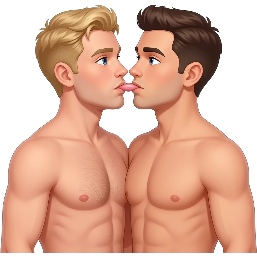 gay sex position with a blond guy and a shave guy naked and hot. The blond guy is sucking dick of a shave guy emoji