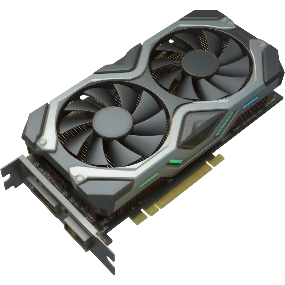 high-end GPU 3d rectangular video card two coolers emoji