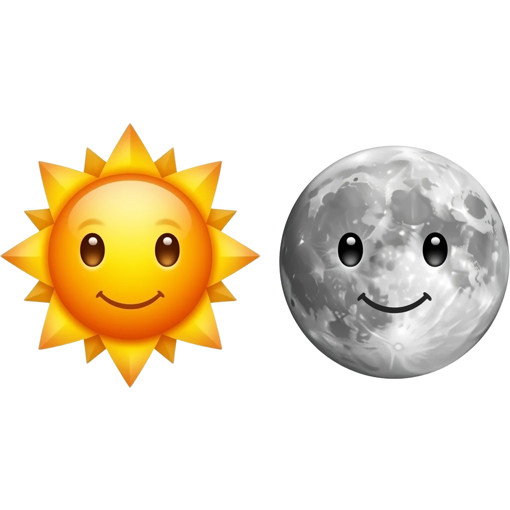 Sun and moon face emoji