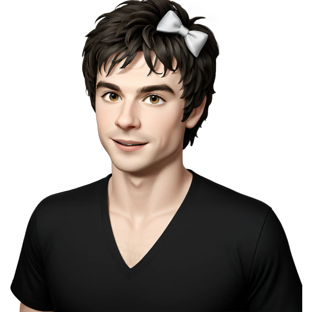 smiling boy in black shirt emoji