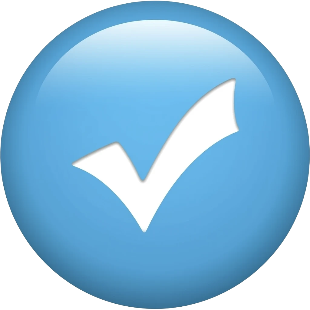 Du solltest ein blauen Kreis mit ein weißen haken in der mite machen das blau ein bisschen heller emoji