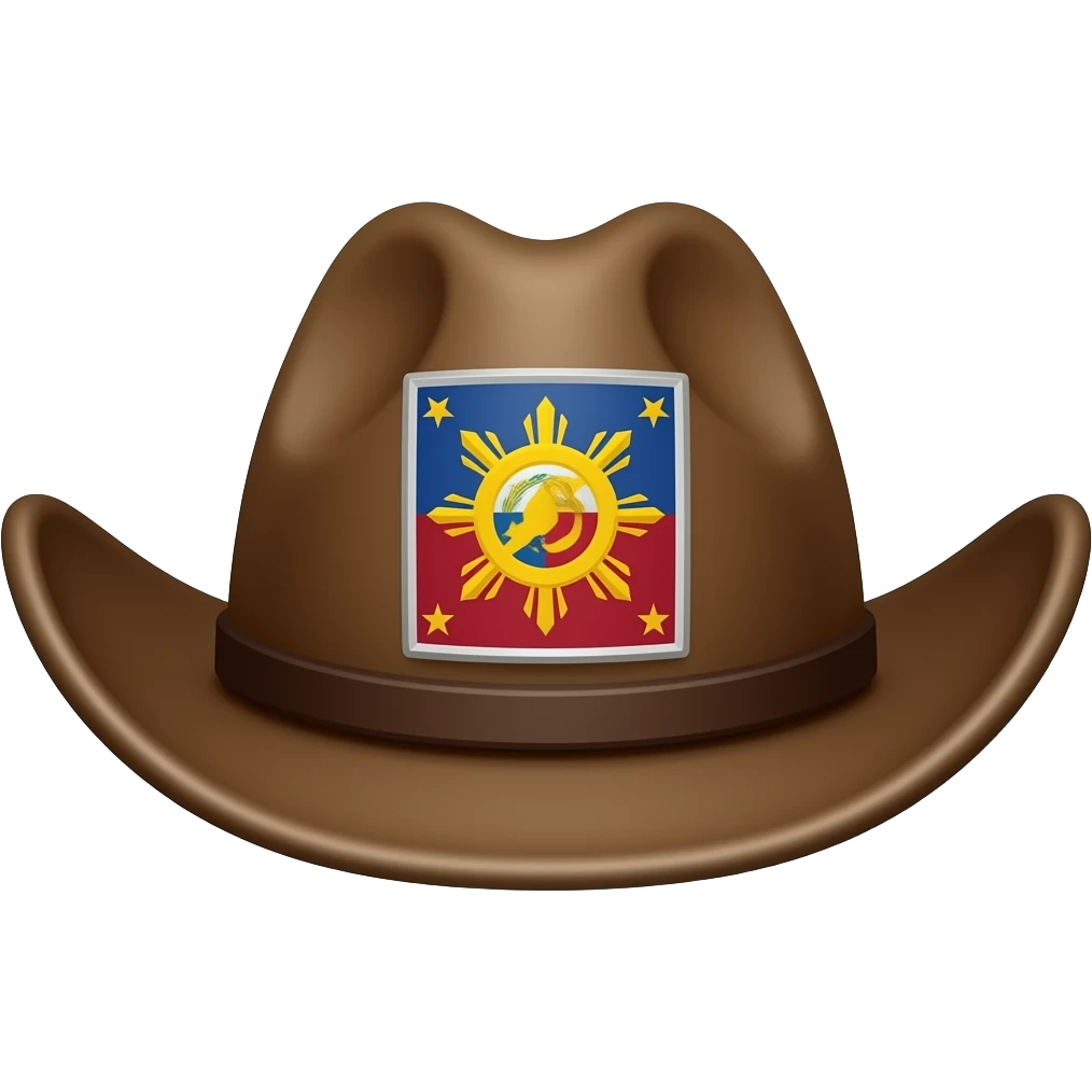 Filipino square and compass cowboy hat emoji