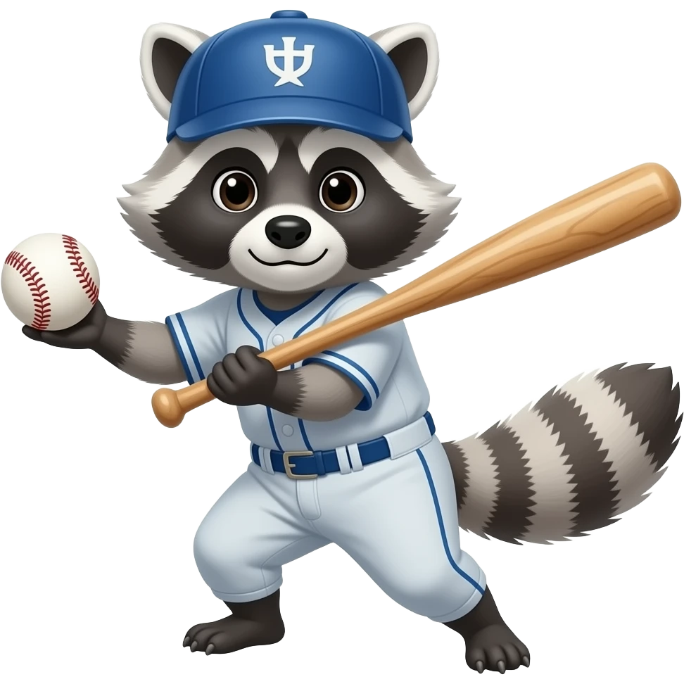baseball player racoon emoji