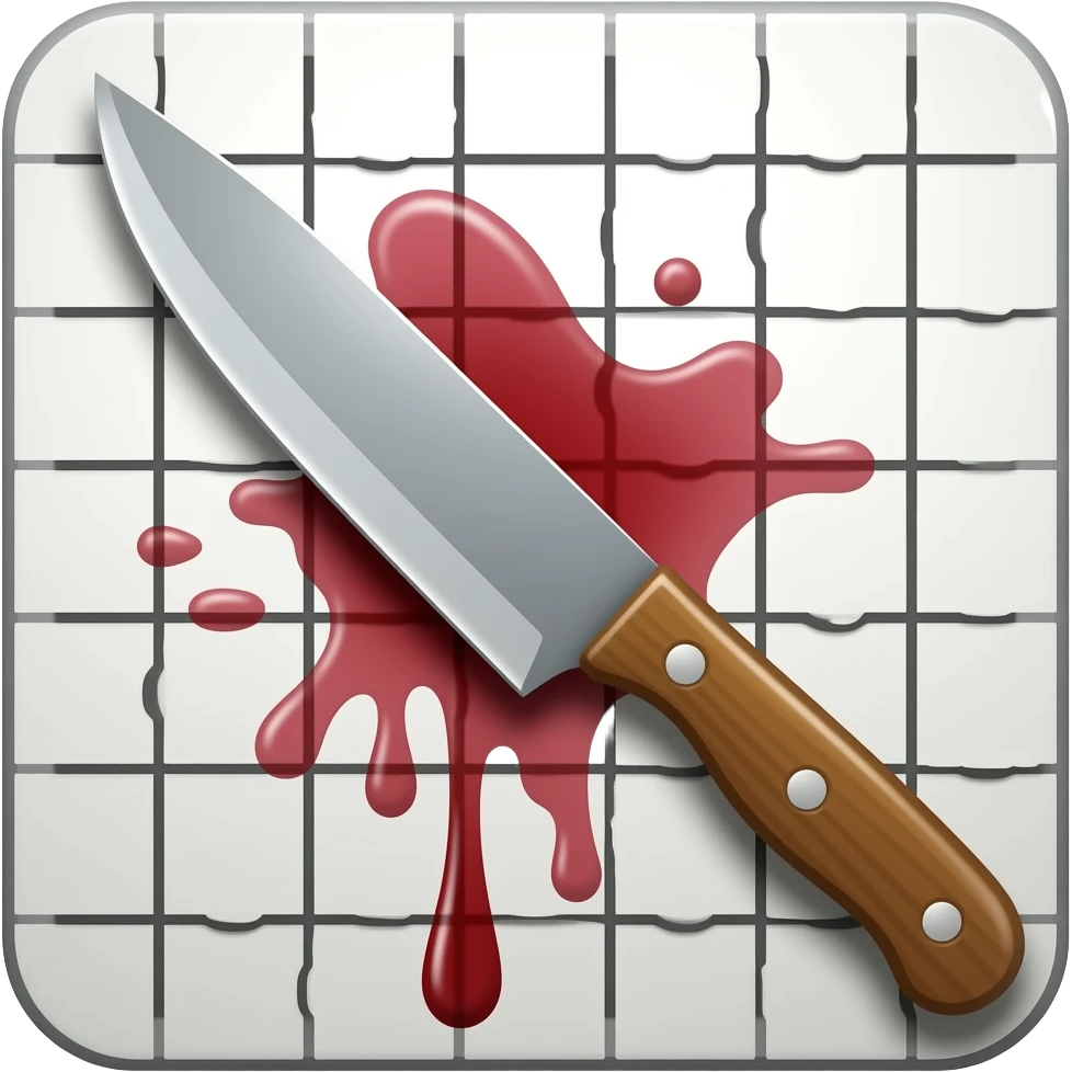 crossword puzzle game with knife blood emoji